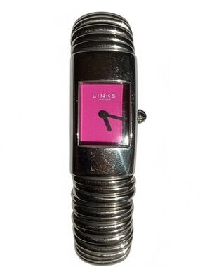 Iconic Links of London Rectangular Sweetie Watch w/ beautiful pink face